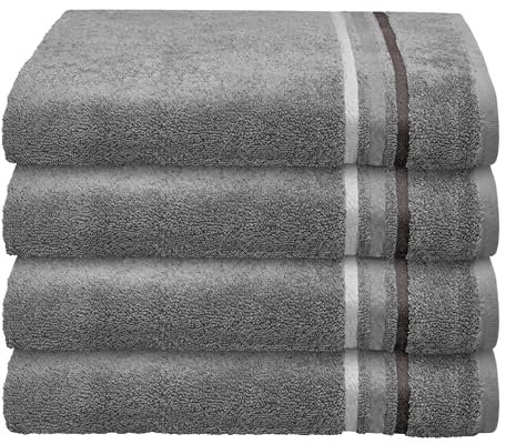 Schiesser Handtuchset Skyline Color - 4-teilig - 50 x 100 cm - Dunkelgrau