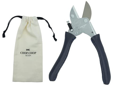 Chop Chop Bloom Sécateur de jardin de qualité supérieure, ciseaux à plantes et fleurs - Blue Poppy - 100% fabriqué en Allemagne - Qualité supérieure avec poignées en cuir cousues à la main - 1 pièce