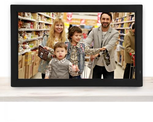Digitaler Bilderrahmen 21,5 Zoll FHD Groß Bilderrahmen für Fotos und Videos mit Kalenderfunktion und Musikunterstützung