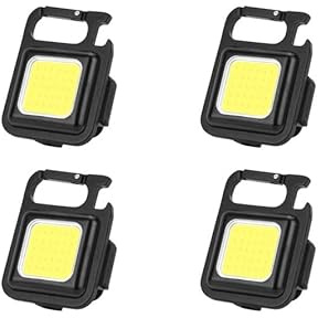 4 Stück Mini COB Schlüsselanhänger Arbeitsleuchte,LED Drachenkind Lampe Tragbar USB Wiederaufladbar Multifunktional Flaschenöffner Notfall Taschenlampe 800 Lumens mit Klappbaren Halterung,Magnet Basis