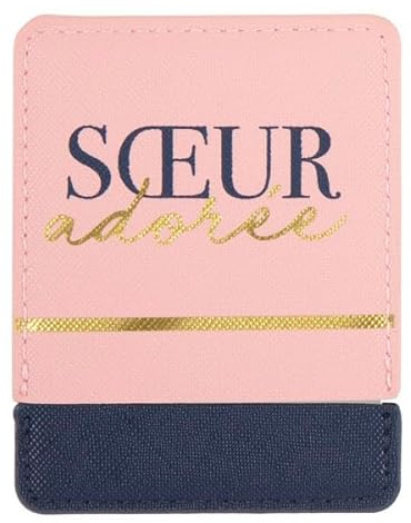 DRAEGER PARIS 1886 | Quadratischer Taschenspiegel mit Etui in Roségold | Botschaft Schwester Adorée | kompaktes Format 9 x 7 cm | originelles Geschenk, Geburtstag | Elegantes & praktisches Accessoire