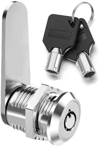 Litensh Cerradura tubular de leva con llaves diferentes, cerradura de buzón de correo y gabinete, cerradura de puerta y cajón, cerradura de armario (25 mm)