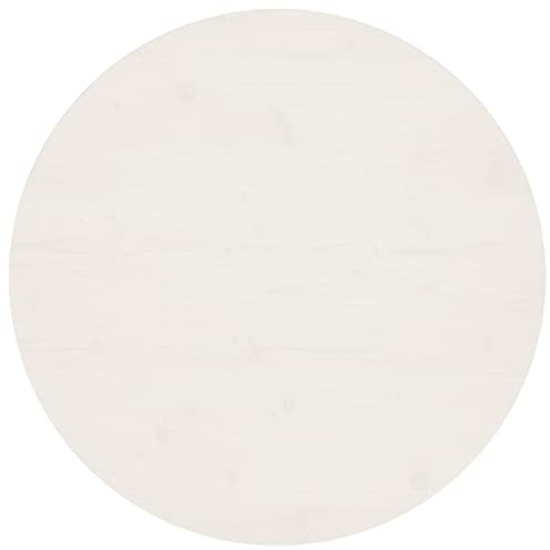 Camerina Tischplatte Weiß Ø80x2,5 cm Massivholz Kiefer Holzplatte Tischplatte Wetterfest Tischplatte Holz Tischplatte Wetterfest Tischplatte