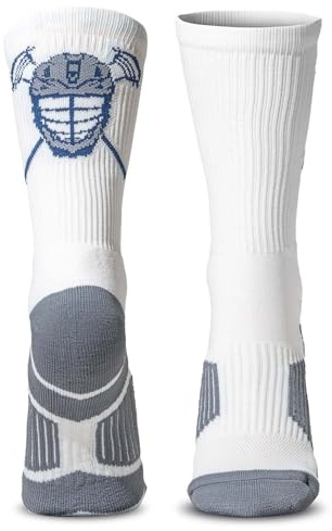 ChalkTalkSPORTS Lacrosse Socks - Performance Socks for Lacrosse Players - Gray Lax Helmet - Youth