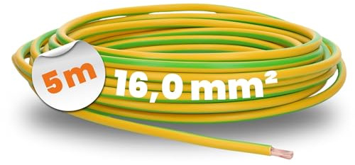 Lapp 5m H07V-K 16 mm² Grün-Gelb - Schutzleiter Erdungskabel - Aderleitung | Flexible PVC Einzelader für Schaltschrank & Verdrahtung - Kupferlitze Klasse 5 - Feindrahtige Schaltlitze für Innenräume
