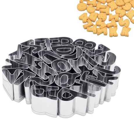 26 Pieces Alphabet Cookie Molds, Alphabet Baking Templates, Stainless Steel Cookie Moulds, DIY Pastry Moulds, Baking Moulds Sets, Suitable for Making Cookies, Fondant