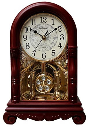 Vintage Kaminuhr Vintage Tischuhr, massive Holzschreiberuhren, kein Tick Alarm Stille Holz Europäische Retro -Antiquitätenuhr, for Regal, Tabletop Wohnzimmer Luxus Büro -Schreibtisch moderne Wohnkultu
