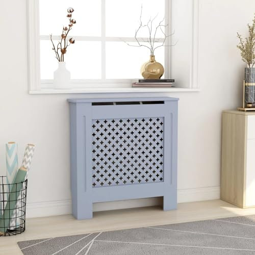 ShGaxin MDF Heizkörperverkleidung, Heizkörperabdeckung, Heizung Verkleidung, Radiator Cover, Verkleidung Heizkörper, Heizungsabdeckung, Grau 78 cm