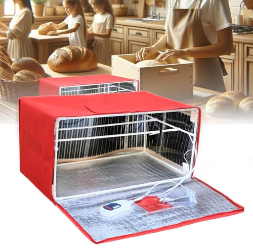 Scatola per lievitazione del pane, scatola per lievitazione della pizza con coperchio, doppia finestra, temporizzazione 1-24 ore, supporto rimovibile, lievitatore per pane, yogurt, vino di riso