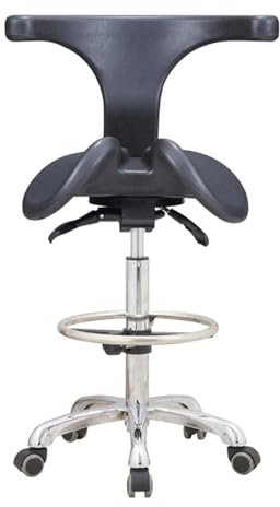 JAVPTAV Bequemer Rollhocker, Verstellbarer Sattelhocker, Arbeitsstuhl, ergonomischer 360°-Drehhocker for Zuhause, Friseursalon, Büro(60-70cm)