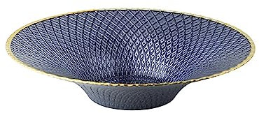 Juego de fruteros de cristal con borde dorado para decoración de cocina y sala de estar, bandeja de frutas alta, mesa de centro, bandeja de aperitivos, cesta decorativa azul