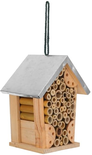 CIMAXIC Bienenhaus Insektenhaus Bestäuberhaus Hängendes Schmetterlingshaus Hölzerner Lebensraum Hölzernes Bienenhaus Für Garten