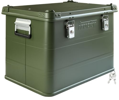 Aluminium Box mit Deckel Grün Alu Kiste Alukiste Auswahl Transportbox Metallbox Aufbewahrungsbox Boxen Abschliessbar Metallkiste Trucky, Größe:75 L