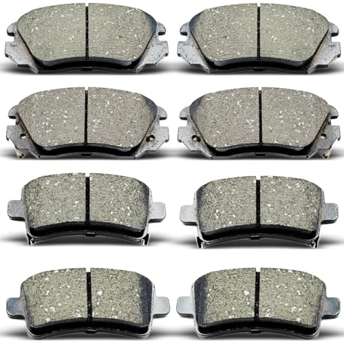 8PCS Ceramic Front Rear Brake Pads Replacement Kit Fits for 2013-2016 Chevy Malibu,2014-2020 Chevy Impala,for Buick Allure LaCrosse Regal (D1421 D1430)