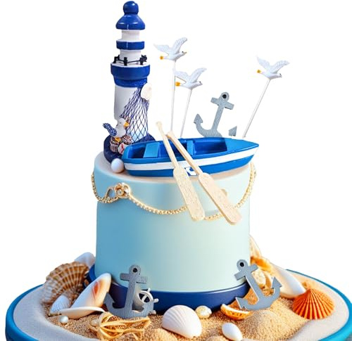 JeVenis Baby Shower Nautical Cake Decoration Nautical cake Topper