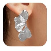 LILIE&WHITE Ohrringe Blumen Silber Damen – Handgefertigt, Allergiefrei, Anlauffrei, Elegante Blumen Ohrringe, Moderner Statement-Schmuck, Geschenkidee für Frauen
