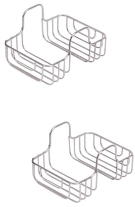 PRETYZOOM 2 Piezas Organizador Colgante Cocina Acero Inoxidable Cesta Escurridor Esponja Paños Drenaje Rápido Resistente Corrosión para Fregadero