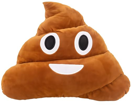 SKIPTHYBER Poop Plush Pillow Cute Stuffed Toy Round Triangle Emotion Cushion Brown Plushie Birthday for Kids and Friends,35cm