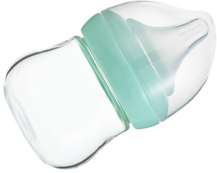 ibasenice Weithals Glas Babyflasche 90ml Frei Stoßfest und Hitzebeständig mit Brustähnlichem Sauger für Gestillte Babys und Sichere Flaschenfütterung
