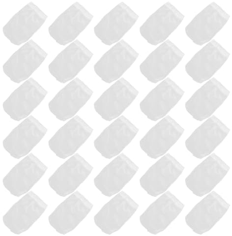 Veemoon Lot de 30 Chaussettes Filtrantes en Nylon Élastique Blanc pour Panier de Skimmer de Piscine, Filet de Filtration Réutilisable, Accessoire de Nettoyage pour Piscine, Spa et Bassin