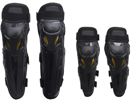 Fockety Ginocchiere per Moto, Ginocchiere da Motocross Regolabili da 45 a 180 Gradi, Parastinchi per Ginocchia per Bici da Cross con Cinghie di Sicurezza per Sportivo da per Ciclismo all'aperto