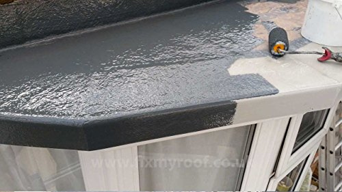 RoofProof Instant Black Roof Paint, Brush Applied, All Weather Treatment for The Repair of Leaking Roofs and gutters, 5kg