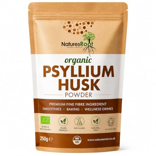 Nature’s Root Organic Psyllium Husk Powder 500g – Premium Fine Fibre Powder for Smoothies, Baking & Everyday Wellness Routines – Vegan Friendly Botanical Ingredient – Resealable Pouch