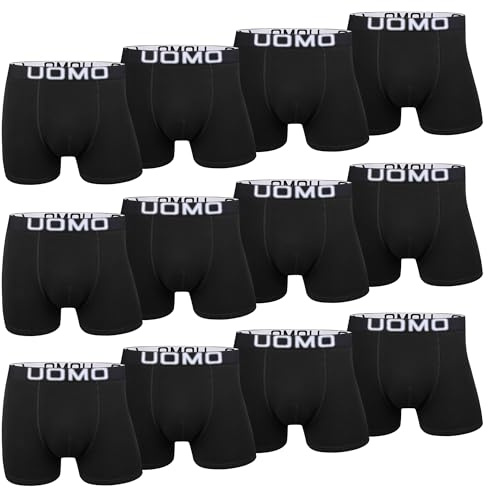 L&K 8/12-pack herr retroshorts boxershorts för män, bomullsunderkläder med värdepack – storlekar M-5XL-svart, flerfärgade, bekväm passform utan repande lappar 119, 12-pack färgset 3, M