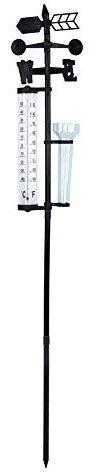 Fdit 3 in 1 Wetterstation Messgerät Regenmesser Windanzeige Outdoor Gartenthermometer MEHRWEG VERPAKUNG