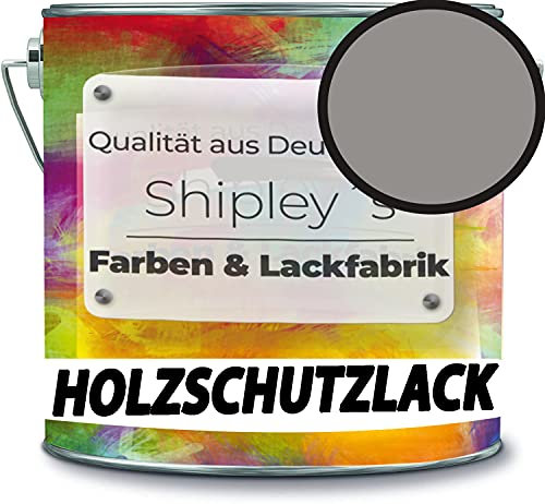 Holzschutzlack Holzlack Holzlasur wetterbeständiger Langzeitschutz Wetterschutzfarbe Holzschutzfarbe RAL 7030 Steingrau // Shipley's Farben & Lackfabrik