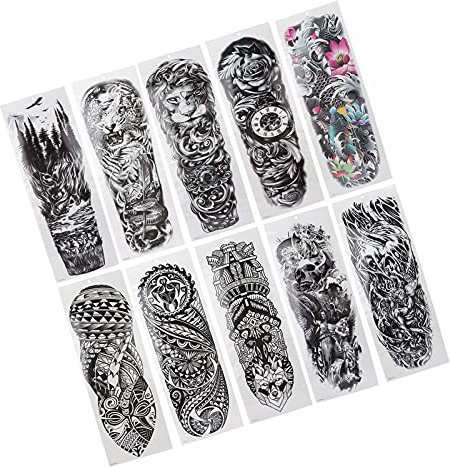 Tatuaggi Temporanei Manica Del Braccio, Tatuaggi Temporanei Manicotti Del Tatuaggio Sicuro Facile Da Applicare Rimuovi Materiale Impermeabile Speciale Per Costume Di Halloween Per Ragazzi