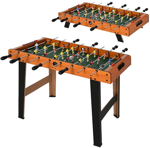 HOMCOM Football Table Heavy Duty 84.5cm for Arcades, Pub, Game Room, 8 Rods, 2 Foosballs