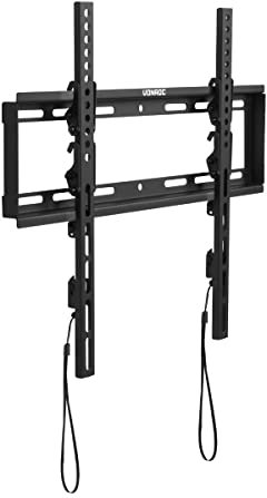 VONROC Support TV Mural inclinable – Universel pour TV de 37 à 75 Pouces – 50 kg Max - 49,5x43,5 cm, Distance du Mur de 34mm - Matériel de Montage Inclus
