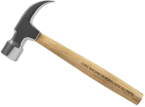 Print Maniacs Fathers Day Hammer Personalised Birthday Laser Engraved Novelty Dad Daddy Grandad Uncle Gift (Claw Hammer, Papa)