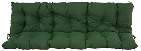 Patio Hollywoodschaukel Auflage 180x50 cm Frigiliana Sitzpolster grün Gartenbank Auflage gesteppt einteilig mit Schnüren