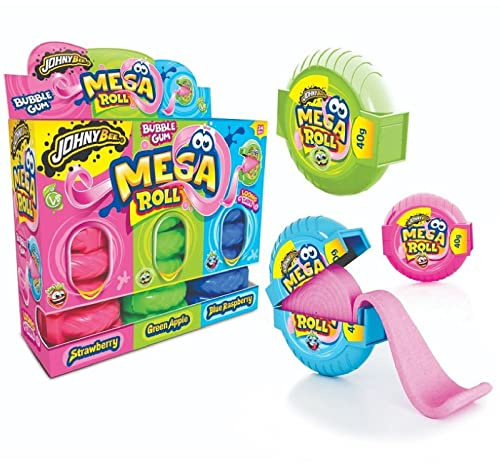 Rouleau de gomme à mâcher Mega Roll + Tattoo JohnyBee 24 pièces Candy