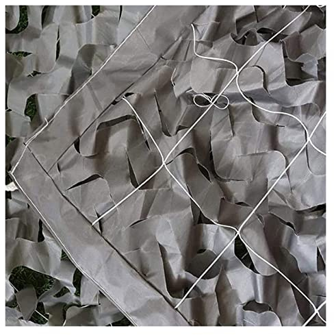 Camo Netting Rectangular Shade Sail, Grey Reinforced Camouflage Netting, Breathable Shade Net for Garden Pergola, Hunting, Camping, Car Cover(Size:2x6m(6.6x19.7ft))