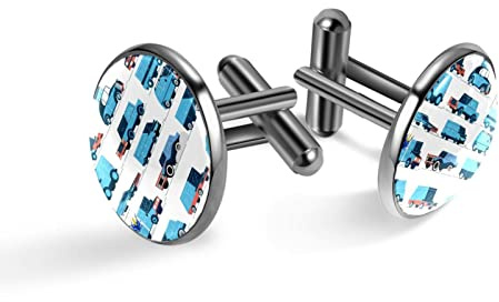 Manschettenknöpfe für Herren Männer,Blauer Auto-LKW klassische Manschettenknöpfe schwarz für Anzug, Hemd, Hochzeit, Geschäft, Geburtstag, Schmuck, Geschenk