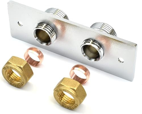 Excel Home Chrome Douche Bidet Shataff Thermostatic Shower Fixing Bracket Back Plate Bathroom Toilet Mixer Bar Valve Wall Mounted Kit, 15mm