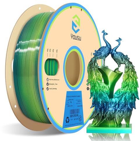 YOUSU Silk Shiny Fast Color Gradient Change Mehrfarbiges 3D Drucker Plasma Filament in Silk Rainbow,1,75 mm 3D Druck Material,Weitgehend Kompatibel Mit FDM 3D Druckern,2,2 lbs,1KG,Wald Series