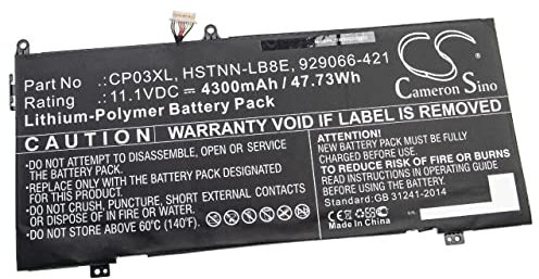 vhbw 1x batteri kompatibelt med HP Spectre x360 13 Convertible, x360 Convertible Notebook (4300mAh, 11,1V, Li-Poly)