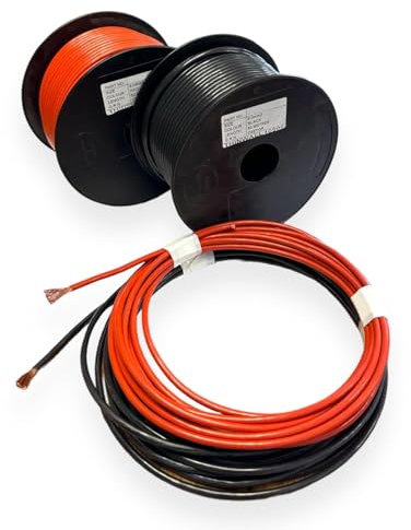 Einadriges Kupferkabel, 6 mm², 50 A, 8,5 mm², 63 A, 12 V, 24 V, dünnwandiger Draht (schwarz, 10 mm², 10 m Spule)