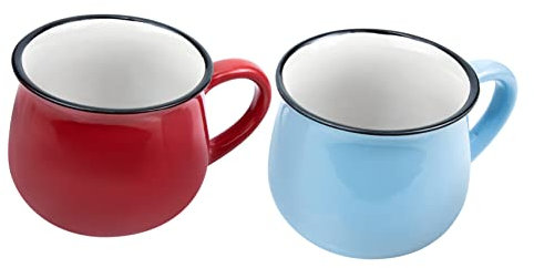 Hoement 2stücke Keramiktasse Für Kaffee Und Tee Cappuccinotasse Mit Griff Latte-becher Für Zuhause Und Milchbecher Aus Keramik Frühstückstasse Für Restaurant Und Haushalt