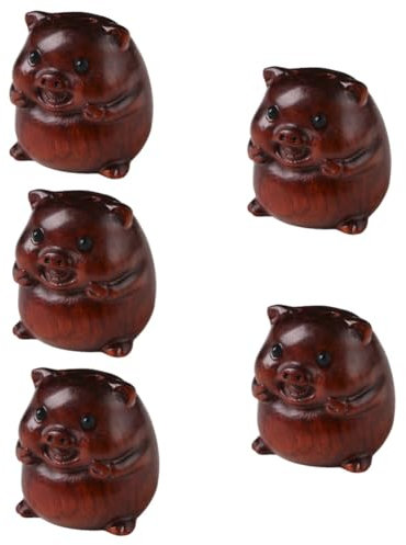 IMIKEYA 5st Sandelholz- -Statue Anhänger Selber Machen Sternzeichen Schlüsselanhänger Chinesisches Sternzeichen Charms Tierstatuen- Zum Aufhängen