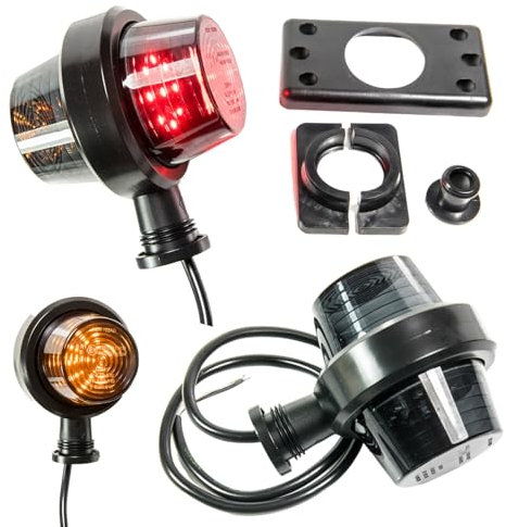 Web Truck Feu de gabarit Old School tuning DARK Graphite suspendu, feu de position 12V 24V orange et rouge pour camion, voiture, remorque, caravane, etc. 1 pièce