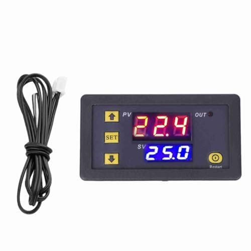 Naroote Digital Temperature Controller, Temperature Controller Refrigerator Thermostat Mini Digital Temperature Switch Controller with Large LED Display for Freezer Steamer (12V)