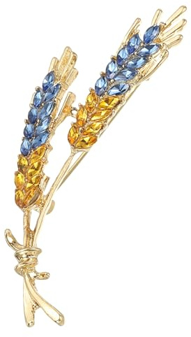 PATIKIL Rhinestone Wheat Ear Brooch Pins, Fashion Crystal Flag The Ear of Wheat Flower Brooch Pin Lapel Pins