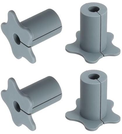 sourcing map 4 passacavi per fori da parete da 5/8 pollici, kit di instradamento cavi in silicone antiscivolo da parete, accessori per cavi Ethernet (grigio)