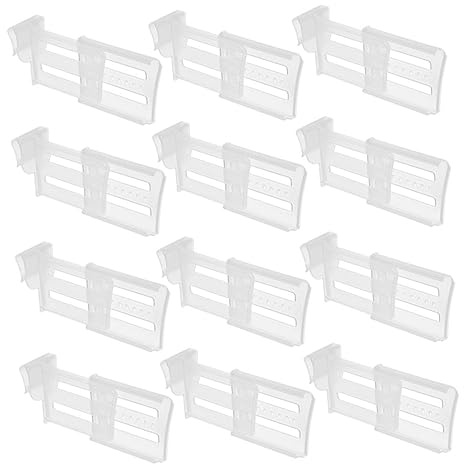 JEWEDECO 12pcs Telescopic Food Partition Boards for Refrigerator Side Door Adjustable Dividers for Organized Storage of Drinks and Seasonings Easy Installation Versatile for Cabinets