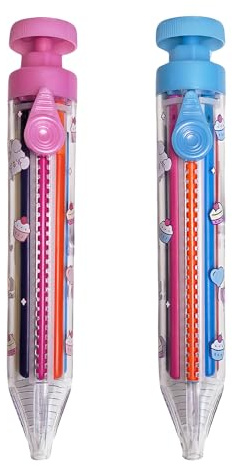 AMFUN rotanti 8 in 1 Matite Colorate, 2 Pezzi Matite a Pressione per Bambini, Matita Colorata Trasparente Retrattile, Pastelli Multicolori, Pastelli Colorati Artistici per la Casa